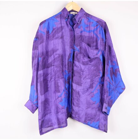 Gianni Versace - Skjorta - Dam - Siden - Lila - Premium Vintage