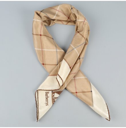 Burberry - Scarf - Siden - Beige - Premium Vintage