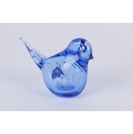 Konstglas - Blå glasfågel