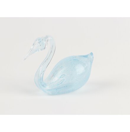 Blå svan i glas 