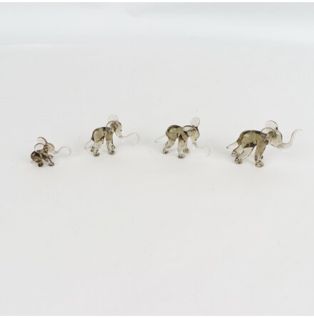Glasfigurer - Elefanter - 4st