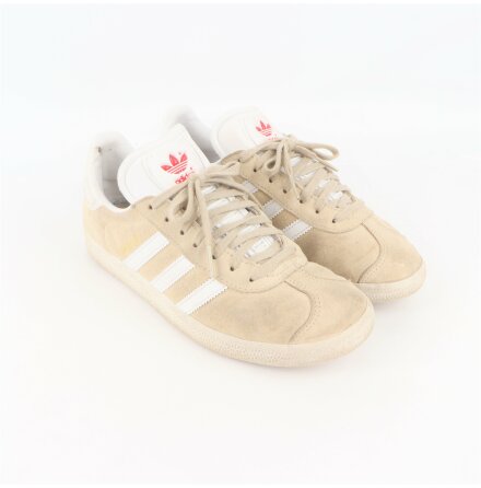 Adidas - Gazelle vita och khakifärgade sneakers - stl. 38 