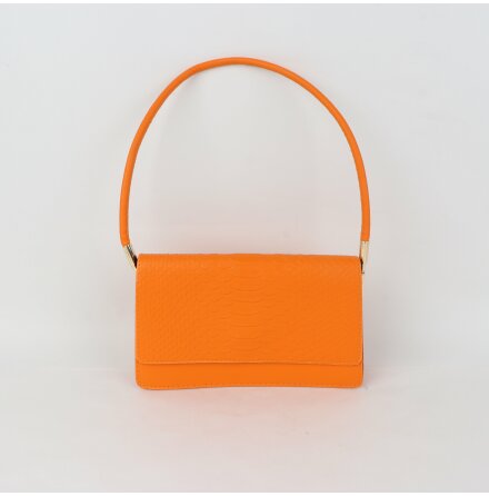 Stilren Orange Handväska med Krokodilskinnsmönster