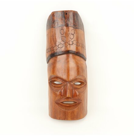 Afrikansk Mask &amp; Väggdekoration i trä - okänd skapare - 41x17cm