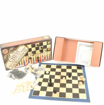 3st spel i ett - Chess, Backgammon, Draughts &amp; Checkers - House of Marbles - Sällskapsspel 