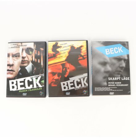 Beck - 3 st DVD-filmer - Pojken i glaskulan #15, Sista vittnet #16, Skarpt läge #17