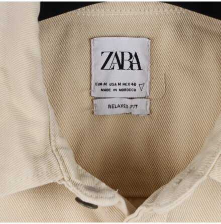 Zara - Off-white Denimjacka - stl. M 