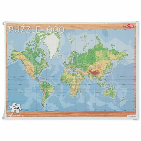 Tactic - Världskarta - pussel - 1000 bitar
