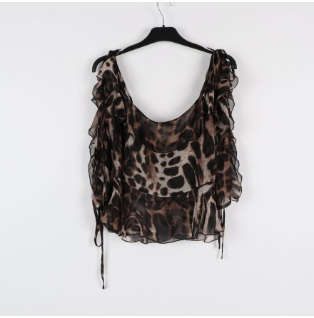 Asos Design - Leopardmnstrad Volang Top - stl. 46