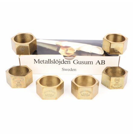 Metallslöjden Gusum - Servettringar - Guld - 6 st.