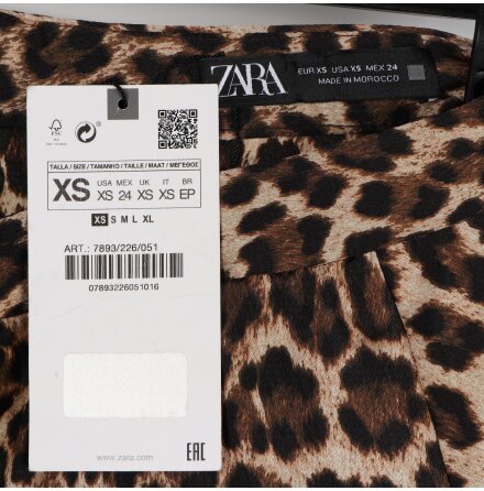 Zara - Leopardmnstrad kjol - stl. XS