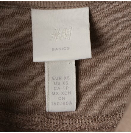 H&amp;M - Beige Hoodie med fickor - stl. XS