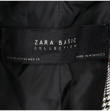 Zara Basic - Rutig vr/hstjacka i brunt och beige - stl. XS