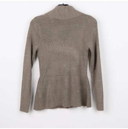 H&amp;M - Finstickad kofta med 1 knapp - Brungr - stl. XS