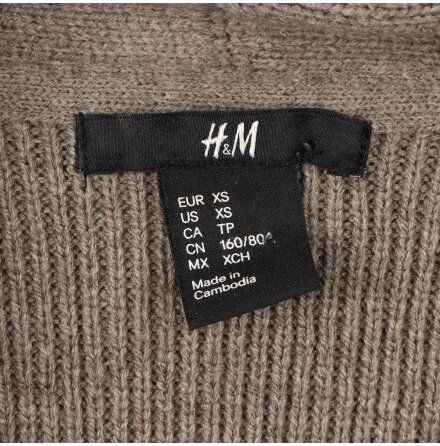 H&amp;M - Finstickad kofta med 1 knapp - Brungr - stl. XS