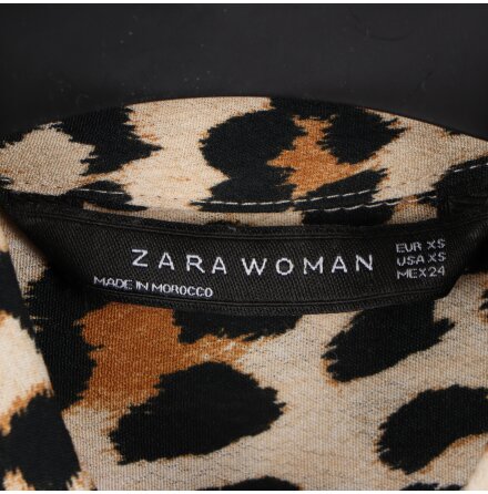 Zara - Leopardmnstrad skjorta - stl. XS