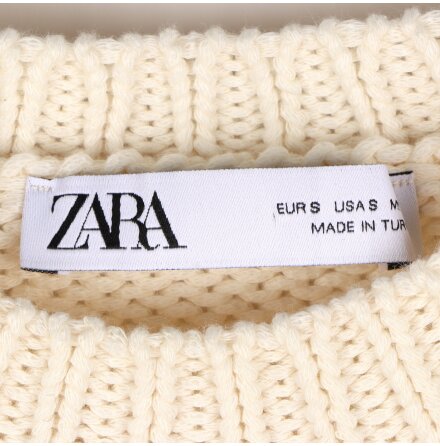 Zara - Hlstickad trja med ballongrmar - stl. S