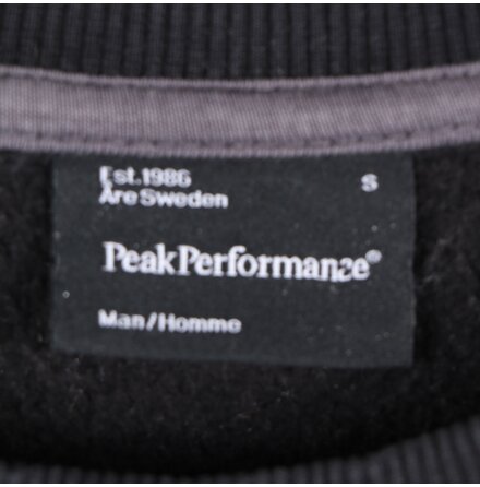 Peak Performance - Svart Collegetrja - stl. S