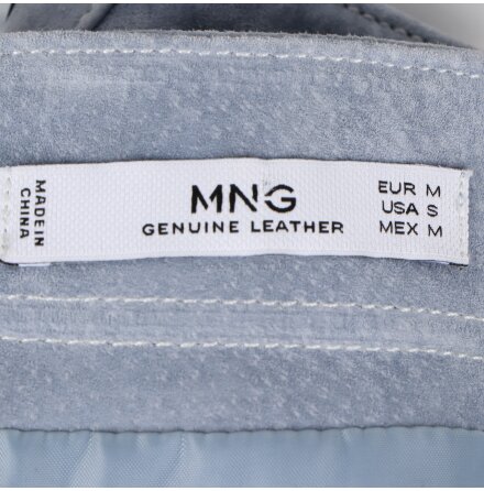 MNG - Skyblue leather short skirt - stl. M