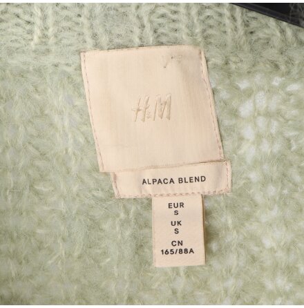 H&amp;M - Coarse Knit Lightgreen Sweater in Alpacka Blend - stl. S