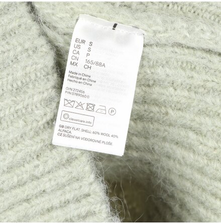 H&amp;M - Coarse Knit Lightgreen Sweater in Alpacka Blend - stl. S