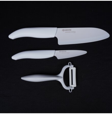 Kyocera - Advanced ceramics - 2st Keramiska knivar &amp; 1 skalare 