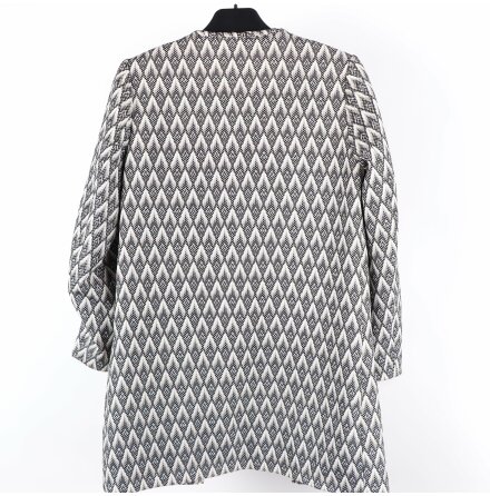 H&amp;M - Black&amp;White Collarles Coat with Weaved Textured Chevrons - stl. 36