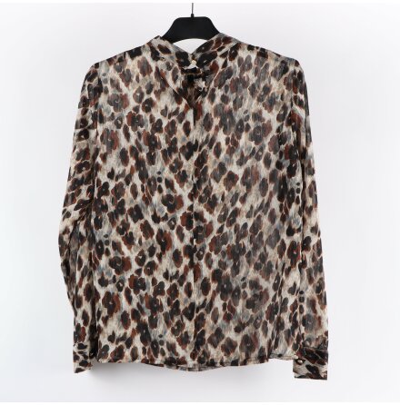 Isay - Siw Blouse - Leopardmnstrad genomsynlig blus med glitter - stl. XS 