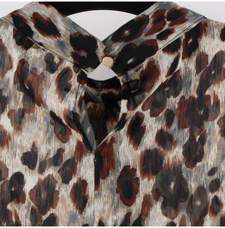 Isay - Siw Blouse - Leopardmnstrad genomsynlig blus med glitter - stl. XS 