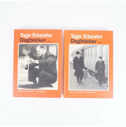 2x Tage Erlander - Dagbcker 1953 &amp; 1954 - Utgivna av Sven Erlander - Biografier &amp; Memoarer