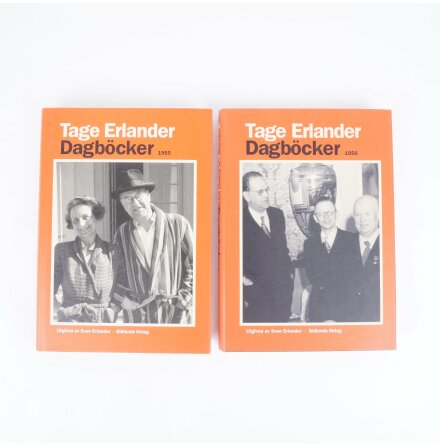 2x Tage Erlander - Dagbcker 1955 &amp; 1956 - Utgivna av Sven Erlander - Biografier &amp; Memoarer
