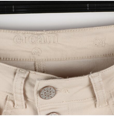 Cream - Beige kort kjol med knappar fram - stl.34