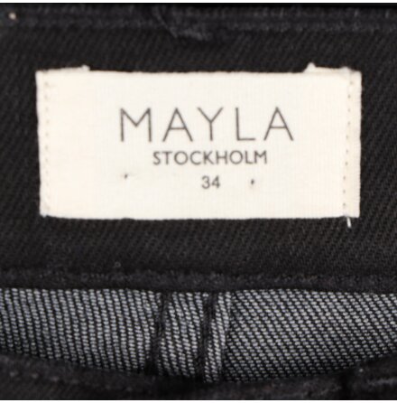 Mayla Stockholm - Svarta jeans med stretch - Eco Denim - stl. 34