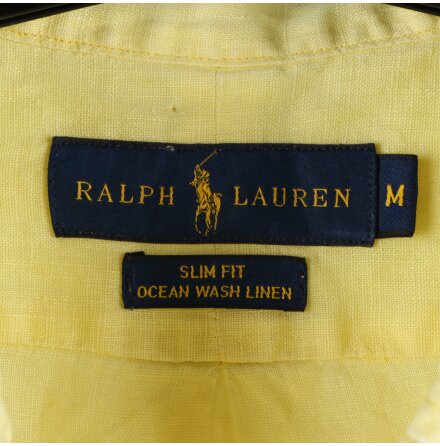 Ralph Lauren - Gul linneskjorta - Reloved - stl. M