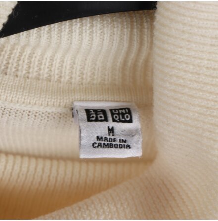 Uniqlo - Offwhite Polotrja - 100% ull - stl. M