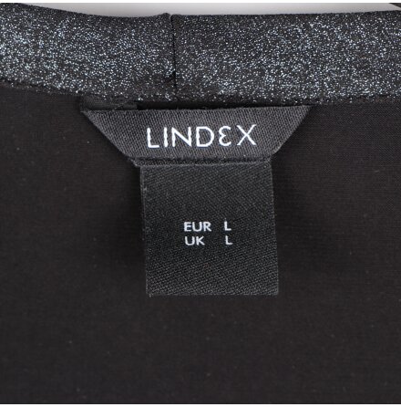 Lindex - Svart, glittrig omlottopp - stl. L