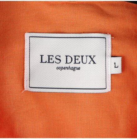 Les Deux - Orange kortrmad skjorta - stl. L