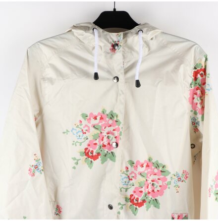 Regnkappa - Off White med blommor p - stl.S/M