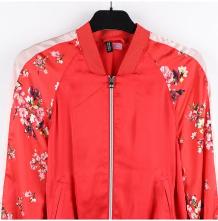 H&amp;M - Divided - Rd och rosa blommig bomberjacka - stl.34