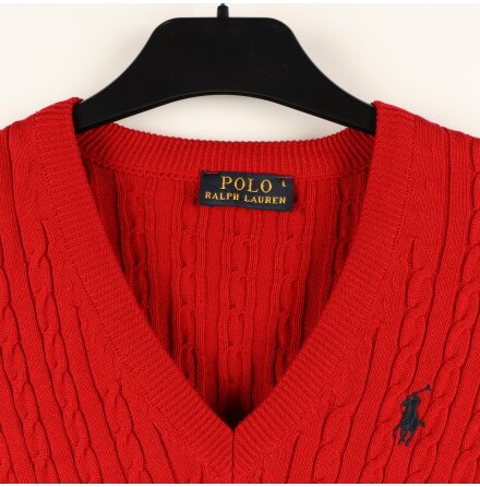 Polo Ralph Lauren - Finstickad trja med fltmnster - stl. L 