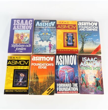 8x Isaac Asimov - The Foundation - Stiftelsetrilogin &amp; Tidens Dd - Science Fiction &amp; Fantasy