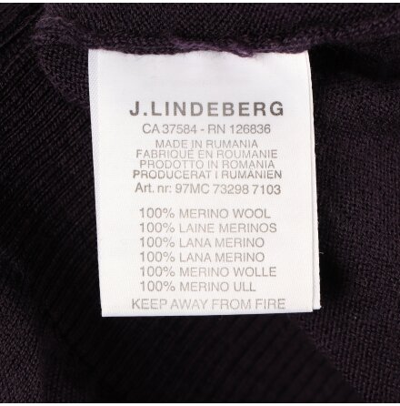 J. Lindeberg - Lila finstickad trja i merinoull - stl. M