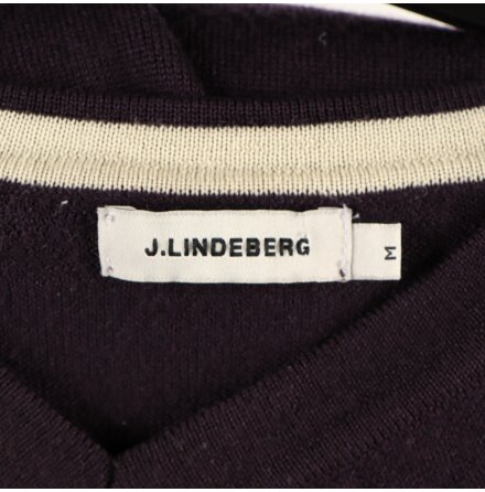 J. Lindeberg - Lila finstickad trja i merinoull - stl. M