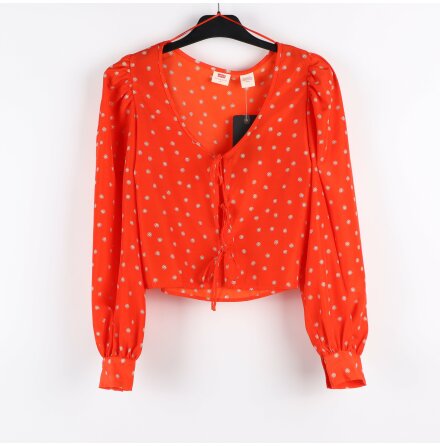 Levi&#39;s - Orange blus med knytning - stl. M