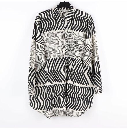 Marimekko - Mnstrad svart vit skjorta - stl. M