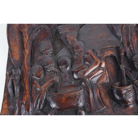 NGELE - Afrikansk trsnideri i relief - Vggdekoration - 30x26cm