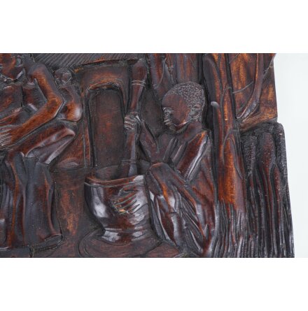 NGELE - Afrikansk trsnideri i relief - Vggdekoration - 30x26cm