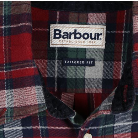 Barbour - Rutig flanellskjorta - Tailored fit - stl. L