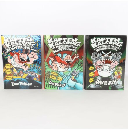 Bokpaket 2 - Dav Pilkey - Kapten Kalsong - 3st bcker