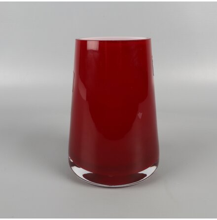 Villeroy &amp; Boch - Handgjord Rd Glasvas - Hjd: 11cm